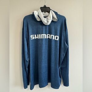 Shimano offshore Blue Men's Fishing performance Shirt size 2XL Like new